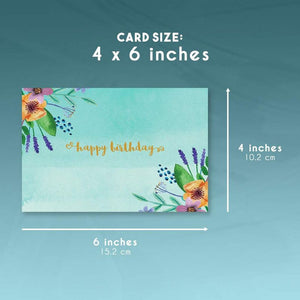 Juvale 48-Pack Bulk Happy Birthday Cards Box Set - 6 Unique Assorted Watercolor Floral Designs, Blank Inside with Envelopes Included, 4 x 6 Inches