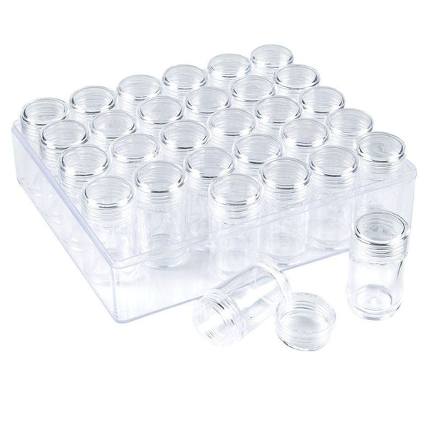 Juvale 30 Pack Film Canisters with Caps, 35mm Empty Clear Plastic Storage Containers  for Beads, Jewelry and Small Accessories