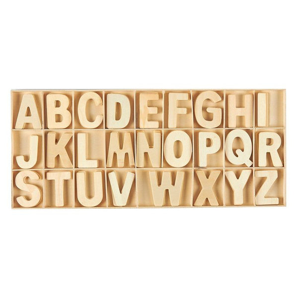  88 Piece Unfinished 3 Inch Wooden Alphabet Letters for Wall,  DIY Crafts, 2 Extra Sets of AEIOU