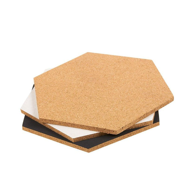 3 Pack Hexagon Cork Board Tiles with Push Pin, Self-Adhesive Bulletin  Boards (7.8 x7.8)
