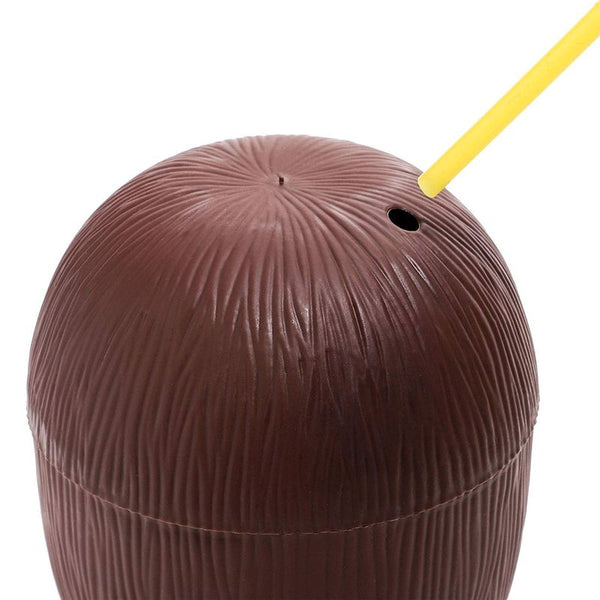 16oz Plastic Coconut Cup Brown 