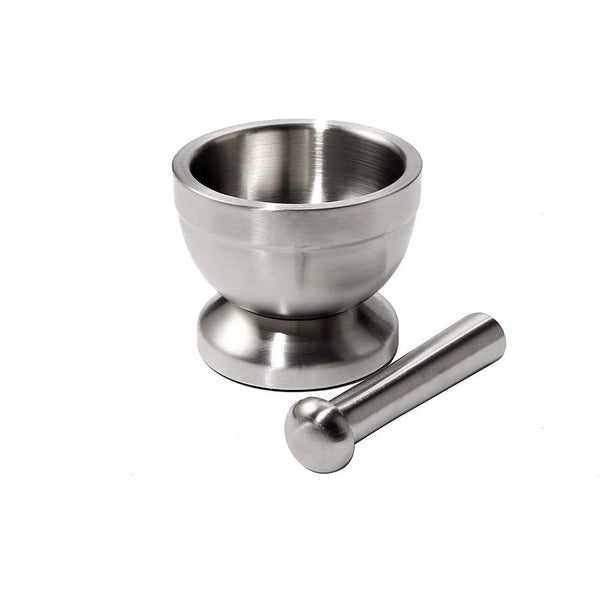 StainlessLUX 75551 Large Brushed Stainless Steel Mortar and Pestle Set –  StainlessLUX, Inc.