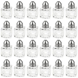 Salt and Pepper Shakers Set - 24-Piece Set of Salt Pepper Shakers, Glass Kitchenware, Mini Salt and Pepper Holders, Transparent, Holds 0.5 Oz