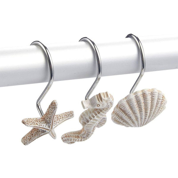  Twofishes Silver Starfish Shower Curtain Hooks S/12 Silver  Seashell Shower Curtain Rings Pack of 12 Home Fashion Decorative Rust Proof  Sea Anemone Shower Curtain Hooks Set of 12 : Home & Kitchen