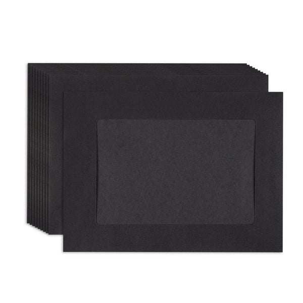Juvale 50-Pack 4x6 Paper Picture Frames - DIY Black Photo Mats for  Inserting and Displaying Memorable Documents, Wall Decorations - Ideal for  4x6