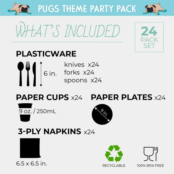 Pug 2025 paper plates