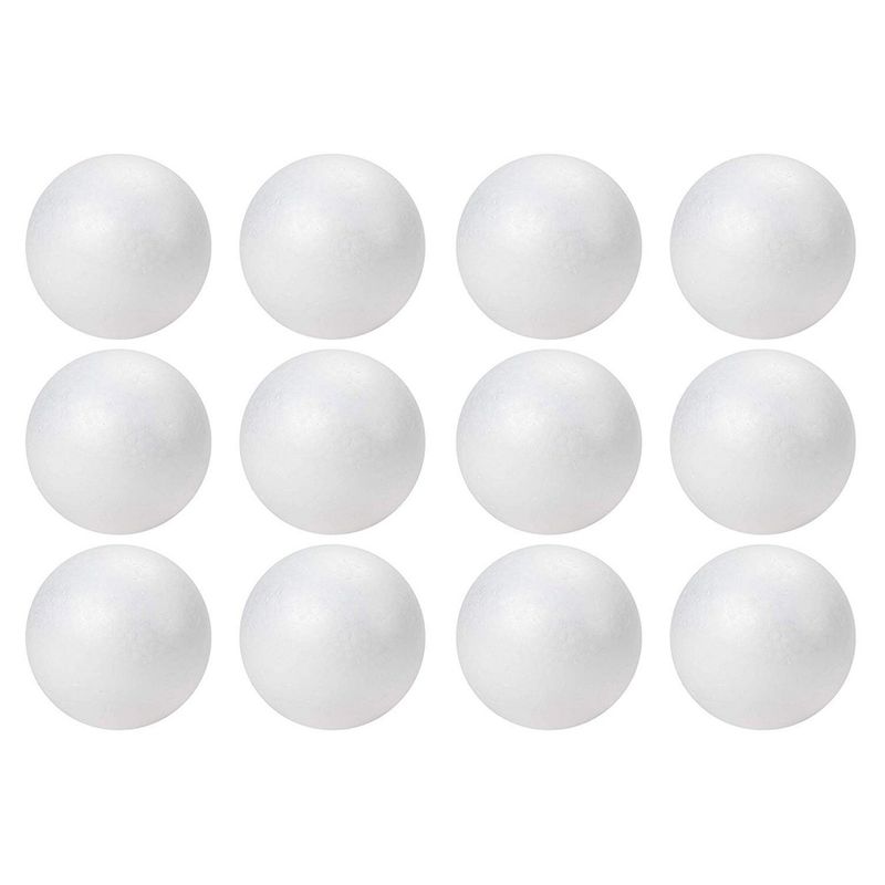 12-Pack Foam Balls, Arts and Crafts Supplies (4 in)