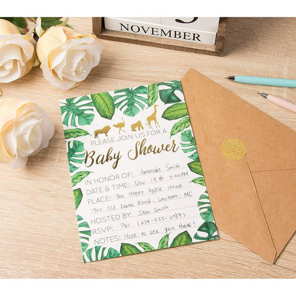 Juvale 50-Pack Watercolor Join Us Invitation Cards with Envelopes, Floral Design (5 x 7 Inches)