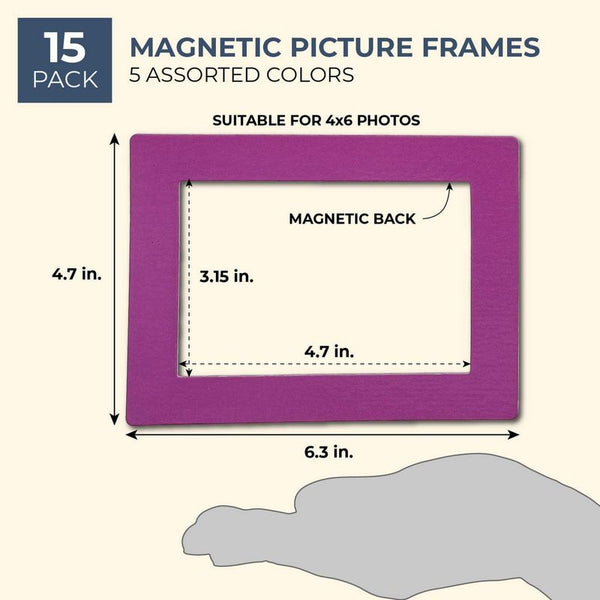  Juvale 15-Pack 4x6 Magnetic Picture Frames for