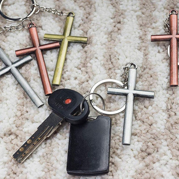 New Fashion Diy Keychain Jesus Cross Book Bible Pendant Men'S Jewelry Car  Keychain Souvenir Gift