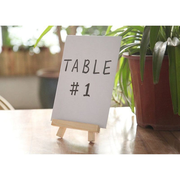Juvale 6 Mini Easels - Natural Wood Decorative Display Table Setting Place Card Holder - 7 inch