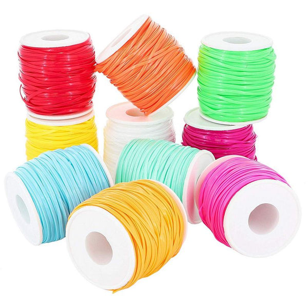 Plastic Lacing Cord, Jewelry Making Supplies, 10 Neon Colors (2.5