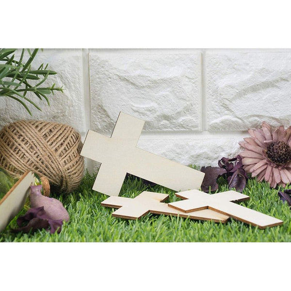 Unfinished Wood Cross 12 Pack Wood Cutouts Shaped Cross for DIY Crafts with  J