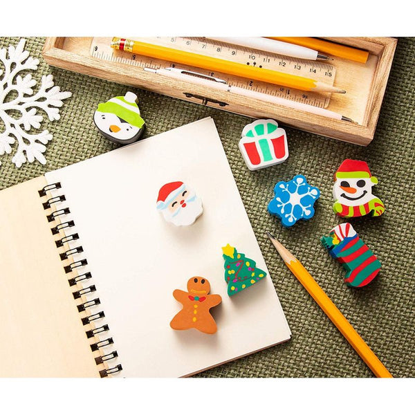 Eraser Christmas Erasers Santa Toys Favors Party Stationery Holiday Kidsstuffer Stocking Assortment Puzzle Tree 3D, Size: 3.8x2.5cm