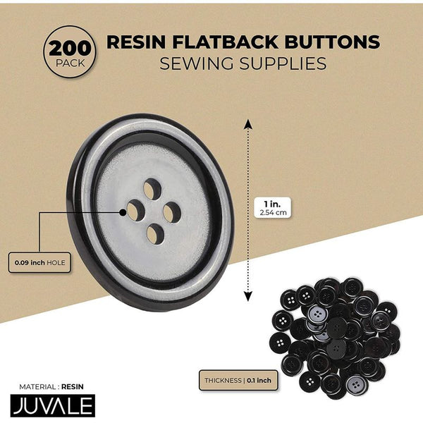 Hegebeck 30pcs Large Buttons for Sewing, 28mm Round Resin Sewing Bottons  with Box, 4-Hole Sewing Buttons for Clothes, Decorative Buttons for Crafts
