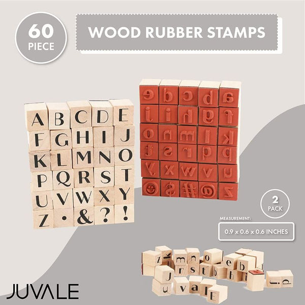 Juvale 4-Piece Card Making Stamps Set - Wood Mounted Rubber Stamps for Card Making DIY Crafts Scrapbooking - Happy Birthday Thank You Congratulations