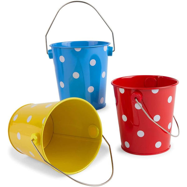 Juvale 6-pack Mini Metal Buckets With Handles, Colorful Small
