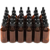 30 Count 2 oz Amber Glass Dropper Bottles and 6 Funnels (60 ml, 36 Pieces)