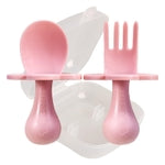 Grabease Baby Feeding Utensils Set - Travel Case for To-Go Toddler Containers - Choke-Guard for Baby Led Weaning Forks - D...