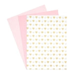 Sparkle and Bash Gold Heart Design Tissue Paper - 26 x 20 In, Pink, White & Gold - 60 Sheets Bulk Tissue Paper for Gift Wr...