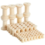 Bright Creations Wooden Spools for Crafts - 72-Pack, 40 Small, 24 Medium & 8 Large - Unfinished Natural Schima Wood Empty ...