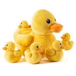 PREXTEX Plush Duck Toys Stuffed Animal with 5 Ducks Baby Stuffed Animals - Big Duck Zippers 5 Little Plush Baby Ducklings ...