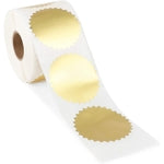 Stockroom Plus Round Gold Seal Sticker Roll - 500 Count Envelope Sealer for Invitations & Greeting Cards - Circle Sticker ...