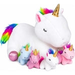 PixieCrush Unicorn Stuffed Animals for Girls, Set of 5 - Mommy with Babies - Magical Giant Stuffed Animal - Enchanting Uni...