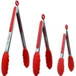 Hot Target Set of 3 (7, 9, 12 inches) Kitchen Tongs for Cooking - Heavy Duty & Non-Stick with Stainless Steel - Kitchen To...
