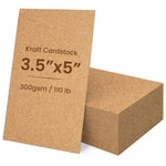 Paper Junkie 200 Pack Kraft Card Stock - 3.5 x 5 Inch Blank Cards - 300gsm Thick - Printable Index Cards for Invitations, ...