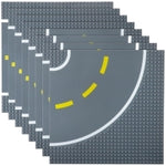 Best Blocks Stackable Road Baseplates - Straight & Curved Road Plate Variety - Works with Toy Building Sets - For Ages 3+ ...