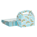 BLUE PANDA 24 Pack Rainbow Gable Party Favor Box Set - Easy Pop-Up Gable Box with Built-In Handle - Party Favor Bags and G...