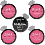 Sparkle and Bash Bachelorette Party Drink Game Cards - 30-Pack, 4.7 x 3.7 In, Black & Pink Cardstock - Drink If Challenges...
