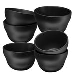 Bruntmor 8 Oz Ceramic Dessert Bowl Set of 6 in Matte Black, 8 Ounces Ceramic Chip and Dip Bowls, Small Ceramic Dish Set fo...