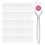 Prestee 300 Plastic Spoons Bulk - 6-Inch Heavy Duty Disposable Silverware and Plastic Utensils Set - Durable Clear Cutlery...