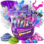 GirlZone Egg Surprise Galaxy Slime Kit - Large Multicolor Egg, 39 Pieces - DIY Slime Making Kit for Girls with Glow-In-The...