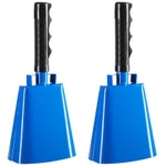 Blue Panda Cowbells for Sporting Events - 9.5-Inch Blue Cowbell with Handle, Pack of 2 - Sports Noise Makers for Football ...
