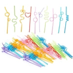 BLUE PANDA Silly Straws - 100 Count, 9.2-10.5 In Multicolor - Reusable Curly Straws Bulk for Kids Parties & Classroom Cele...