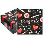 Sparkle and Bash 100-Pack Nurse Graduation Decorations Cocktail Napkins - 6.5in x 6.5in Folded, 13in x 13in Unfolded 2-Ply...