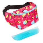 Retro 90's Fanny Pack for Teens, Insulated Waist Bag Cooler with Adjustable Strap, Pink (9 x 6 In) - Insulated Fannypack