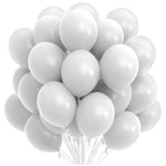 Prextex 75 White Party Balloons 12 Inch White Balloons with Matching Color Ribbon for White Theme Party Decoration, Weddin...