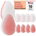 IMPRESA Dual-Sided Facial Scrub Pads - Exfoliating Face Sponges - Made in USA Face Exfoliation Sponge - Deep Cleansing & M...