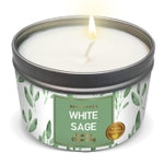 Magnificent 101 Long Lasting Pure White Sage Scented Smudge Candle - 6 Oz - 35 Hour Burn - Made of Soy Wax for House Energ...