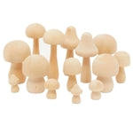 Bright Creations Mushroom Decor Mini Wooden Mushrooms for Painting - 14 Unfinished Pieces, 7 Sizes for DIY Wood Crafts