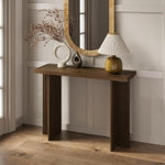 Stead Fluted Console Table - Slim Entryway Table for Narrow Hallways - Natural Wood Console with Curved Cross Base & Mid-C...