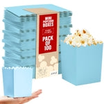 Juvale Mini Popcorn Boxes Pastel Blue – 100 Pack Small Paper Snack Containers for Party Favors, Movie Nights, Candy & Chip...