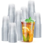 Prestee 400 Clear Plastic Cups - 16 oz Plastic Cups - Disposable Cup - PET Clear Water Cup - Beer Glass Party Mug - Holida...
