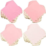 Sparkle and Bash Pink Cocktail Napkins - 5 x 5 In, 100 Count, 3-Ply Scalloped, Pink & Gold - Napkins for Baby Girl & Brida...