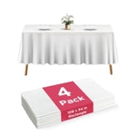 Prestee 4 Pack Plastic Table Cloth Disposable - 108" x 54" White Table Cloth Rectangle Table Cover - Heavy-Duty Waterproof...