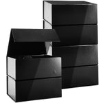 Stockroom Plus Magnetic Gift Boxes with Lids - 9.5 x 7 x 4 In, Gloss Black, Pack of 6 - Secure Magnetic Closure - Jewelry ...